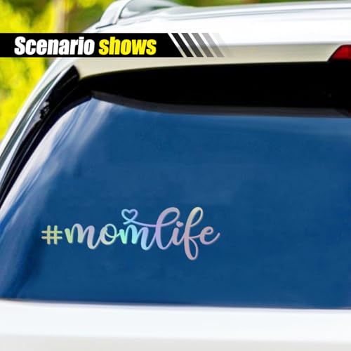 Image of Smilfuy 7 inch x 2 inch Mom Life Car Vinyl Decal Sticker, Waterproof Bumper Sticker for Women, New Moms, Cute Decorative Mom Life Sticker for Cars, Trucks, SUVs, Windows, Laptops, Walls (Colorful)