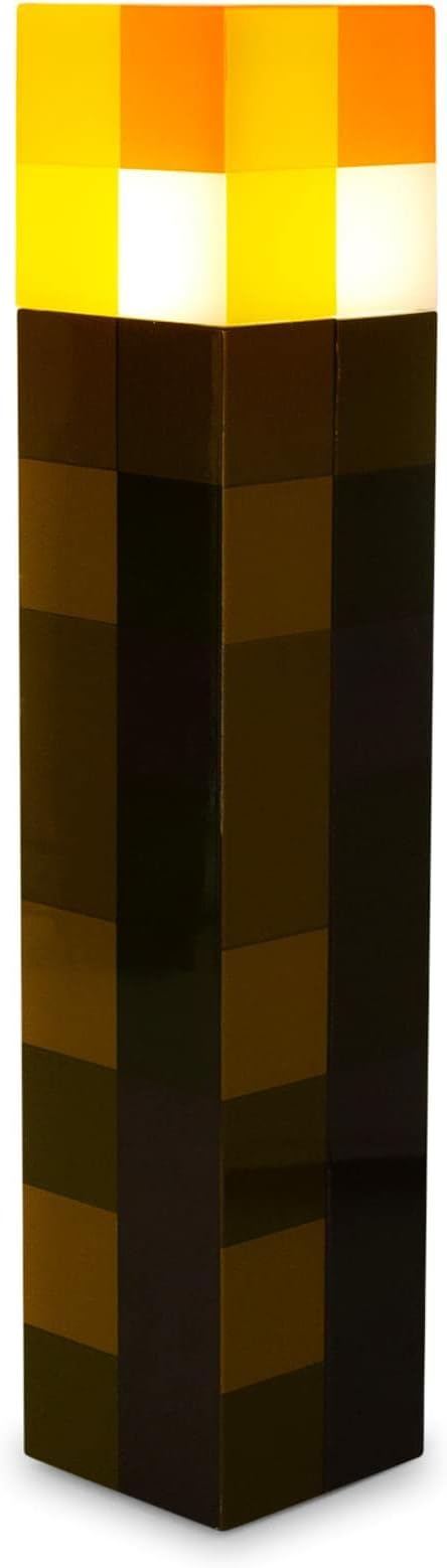 Ukonic Minecraft Brown Stone Torch Plug-In Nightlight with Auto Dusk to Dawn Sensor