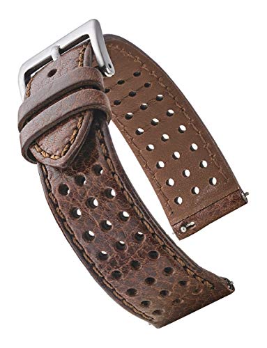 Bracelet de montre en cuir perforé marron 22mm pour redécouvrir le plaisir du bel objet