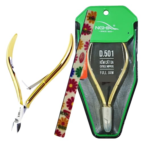Nghia Professional Steel Cuticle Nipper C-118 (Previously D-501) Osimihome Gold Plated Cuticle Cutter Trimmer Manicure Tools with Double Spring– Perfect Nail Care Tool at Home/Spa/Saloon(1 Pcs)