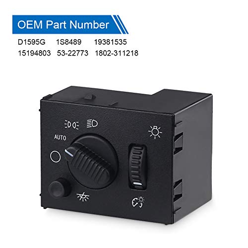 Wmphe Compatible With Headlight Switch Chevy Silverado Gmc Sierra 2003-2007 Suburban Avalanche Yukon Tahoe Cadillac Escalade Headlamp Dimmer Switch Replace Oe # 19381535 D1595G 15194803 #TOP4