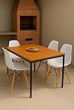Melhor Cadeira para Mesa de Jantar: Top 10 Melhores em 2025 7 Conjunto de Mesa de Jantar Retangular 120x80cm com 4 Cadeiras Modernas – Design Sofisticado e Confortável (Cadeiras Brancas)
