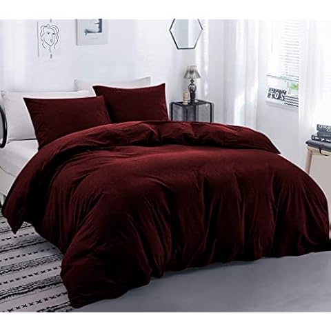 ROYAL ORGANIC SHEET 100% Natural Egyptian Cotton 3 Piece Duvet Cover Set - Premium 900 Thread Count Smooth Sateen Weave, with Zipper Closure,(King/Cal-King 92" X 104'' Inch- Wine Solid) Cover