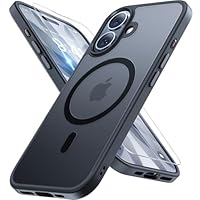 Miracase for iPhone 17 Case with MagSafe [with 9H+Screen Protector & Strong Magnet] Military-Grade Protection Shockproof Scratch-Resistant with Velvet Touch for iPhone 17 Cover 6.3, Matte Black