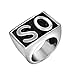 FANSING Biker Ring Mens, Cosplay SO Rings, Stainless Steel, Size 8