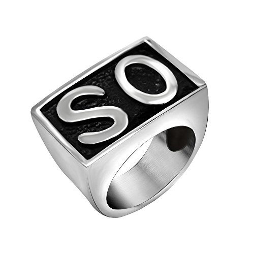 FANSING Biker Ring Mens, Cosplay SO Rings, Stainless Steel, Size 10