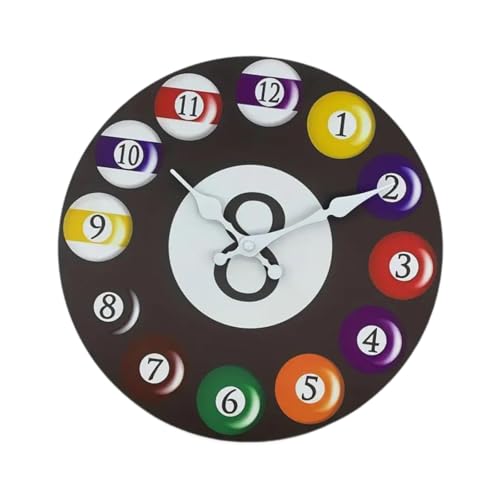 Horloge murale billard en bois noble et chiffres arabes LOVIVER