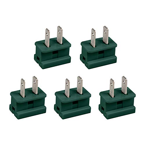 Holiday Christmas Lighting Outlet Male Green Slip Plug, Vampire Plug, Gilbert Plug, Zip Plug, 25 packs (SPT-1)