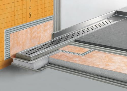 All-in-one Waterproof Linear Shower Kit: 36"x72" Offset Shower Pan (Tray), 32" Center Outlet Channel Body Drain (KL1V60E80), Tileable Design Grate Assembly (KL1DRE80) - Image 5