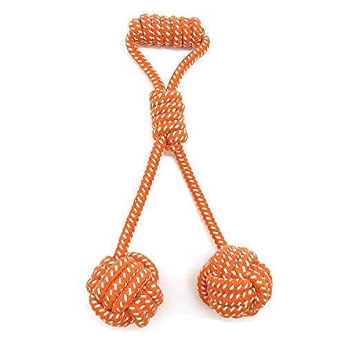 Pet Guard/Pet/Dog/Cat Chew Rope Toy with Two Rope Balls and Handle Knot/Tug-Knotted Rope Toy/Interactive Teeth Cleaning/Biting/Training/Playing Rope Toy- (Large) (Color May Vary) (B09HMQ4F5P) Amazon Price History, Amazon Price Tracker