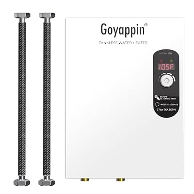 Goyappin Tankless Water Heater Electric 240V 27kW, instant hot water heater for Shower?On Demand Hot Water Heater Electric whole house, Max 6.6GPM, ETL Certificated Self-Modulation