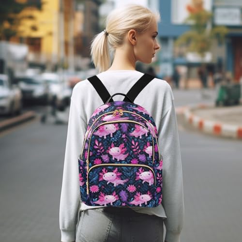 Image of ALAZA Cute Axolotl Animal Women Backpack Purse Ladies Fashion Shoulder Bag Daypack Travel Bag 10L