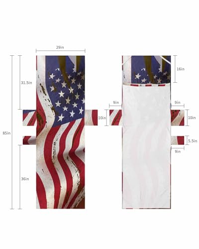 American Flag Beach Lounge Chair Towel Cover, Soft Chaise Lounge Towel with Side Pockets Patio Pool Chairs Cover for Beach/Pool Sunbathing 29x85 Independence Day 4th of July Vintage