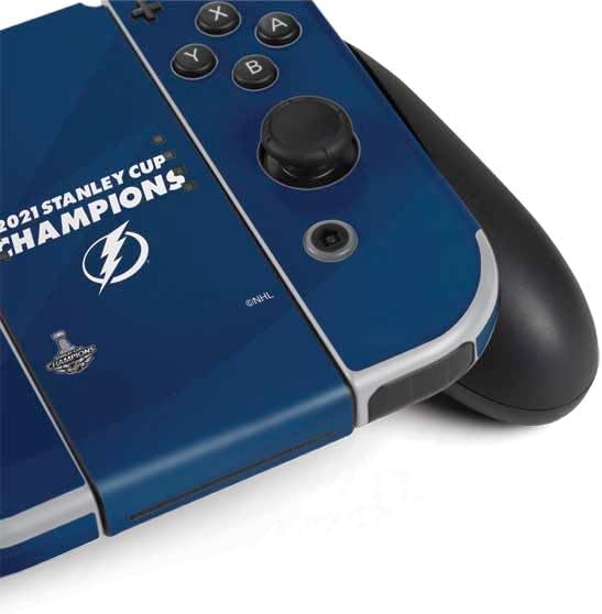 Skinit Decal Gaming Skin Compatible with Nintendo Switch OLED (2021) - Officially Licensed NHL 2021 Stanley Cup Champions Tampa Bay Lightning Design