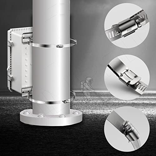 Qilipsu Pole Mounting Kits, 304 Stainless 175X48Mm Brackets With Adjustable 50-200Mm Clamp For Outdoor Waterproof Junction Box, Plastic Electrical Enclosure Project Box (6.9"X1.9") #TOP3