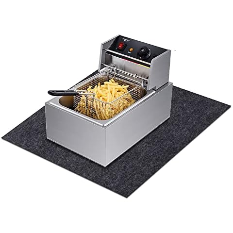 Under the Deep Fryer Mat,Felt Fabric,Absorbing Oil Mat,Reusable Durable Washable Floor Mat Protect Decks,Patios, Grease Splatters (Deep Fryer Mat:24inches x 30inches) Cover