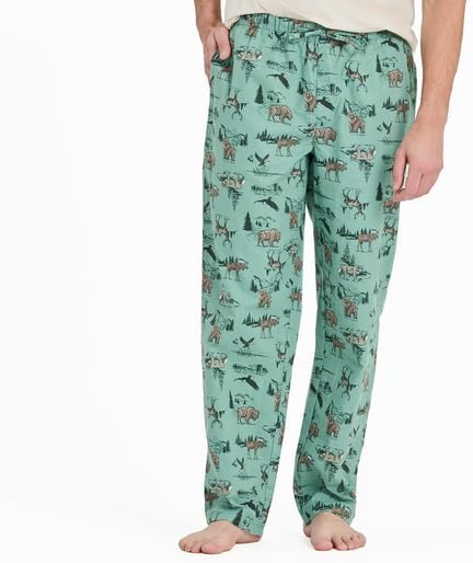 Life is Good. Men's Classic Sleep Pant, Granite Green, Large
