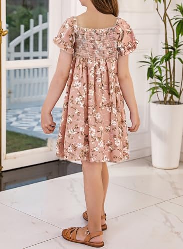 blibean Girls Summer Dress Tween Floral Boho Dresses Size 4-13 Years3