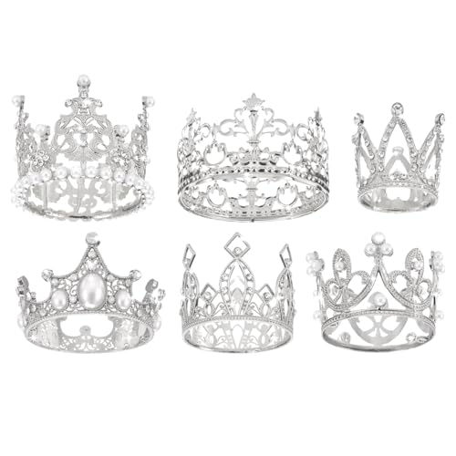 Mini couronne pour gâteau d'anniversaire uxcell en alliage, décoration mariage et fête 6 styles