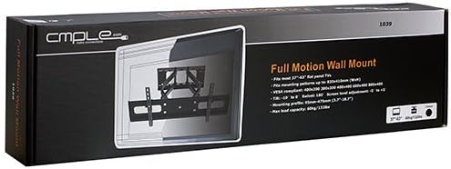 Cmple - Universal Dual Arm Heavy Duty Swivel Full Motion Wall Mount for TV 37-63" - Black Color