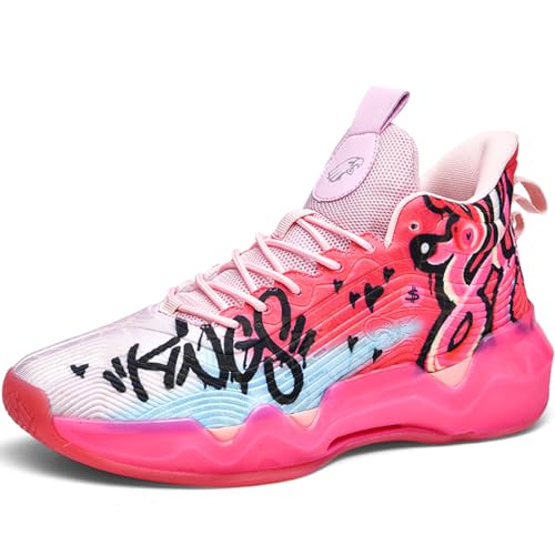 WOWEI Zapatillas de Baloncesto para Hombre Antideslizantes Zapatos de Baloncesto Aire Libre Deportivas Calzado de Baloncesto Hombre Masculino Zapatillas Gimnasio (SCE-K23, 38EU)
