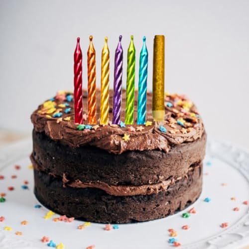 Image of Wanna Party Birthday Candle with Vibrant Assorted Multicolor Spiral Swirl Candle -Perfect for Parties, Cake Decorations & Celebrations-Set of 7