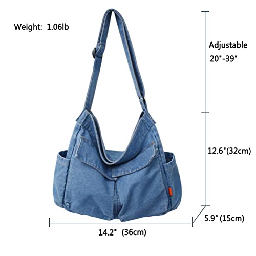 Denim Purses for Women Crossbody Bag Blue Jean Purse Tote Shoulder Bag Hobo Handbags3
