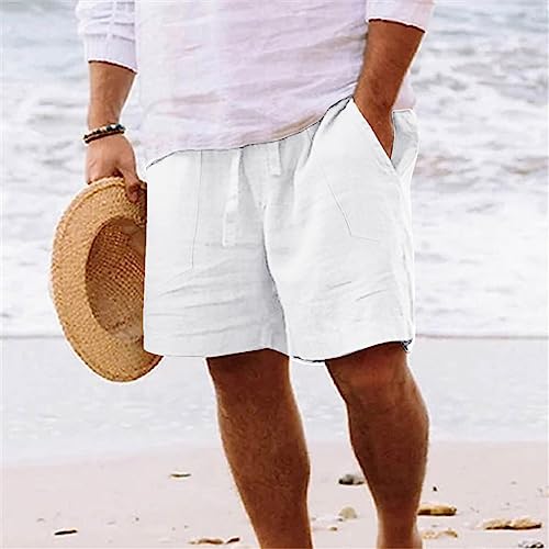 Men's Board Shorts Casual Summer Baggy Bermuda Linen Shorts Comfy Drawstring Resort Dress Surf Beach Vacation Clothes2