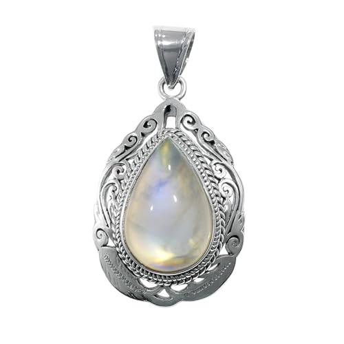 Pendentif pierre de lune argent 925 pour homme et femme au style tribal unique