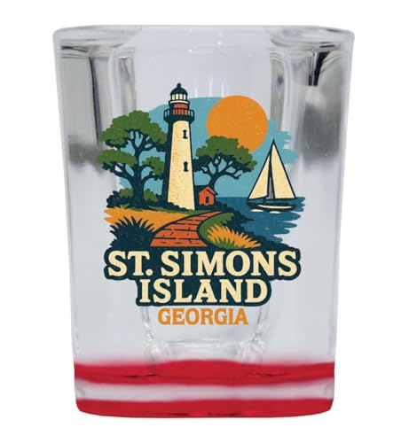 Vaso para shots vidrio 2 oz con base roja vintage