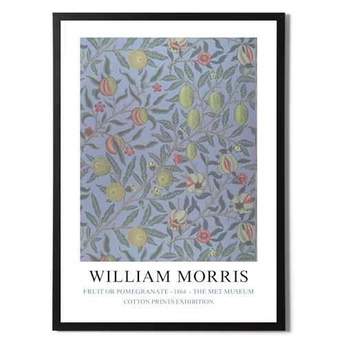 Póster de frutas William Morris A4, lámina decorativa de granadas