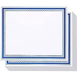 Certificate Paper with Blue Foil Border - 8.5 x 11 in, 50 Sheets - Awards Certificates & Blue Border Printer Paper for Inkjet & Laser