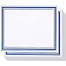 50 Pack Certificate Papers - Award Certificates Paper, Blank Certificates, Diploma Paper - For Students, Math, Teachers, Blue Foil Border, Printer Friendly Paper, 8.5 x 11 Inches