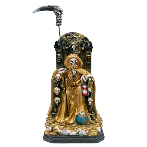 Estatua Santa Muerte en Trono 8 pulgadas miniatura 1