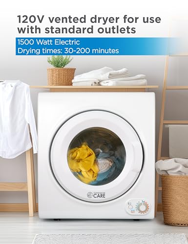 Image of 3.5 Cu. Ft. Portable Dryer, 120V Electric Dryer for Clothes, Holds Up To 13.2 lbs. or 6 kg. of Laundry, Stainless Steel Drum, 1500 Watts, White