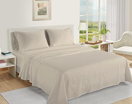 LANE LINEN Pillow Case Covers King, Set of 2, 100% Egyptian Cotton Sateen, Soft Cool & Smooth 1000 Thread Count Pillow Cases - Swiss Dot - Ivory