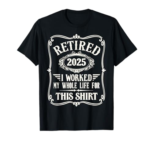 Vintage Retired 2025 Retirement Men Women Humor Maglietta