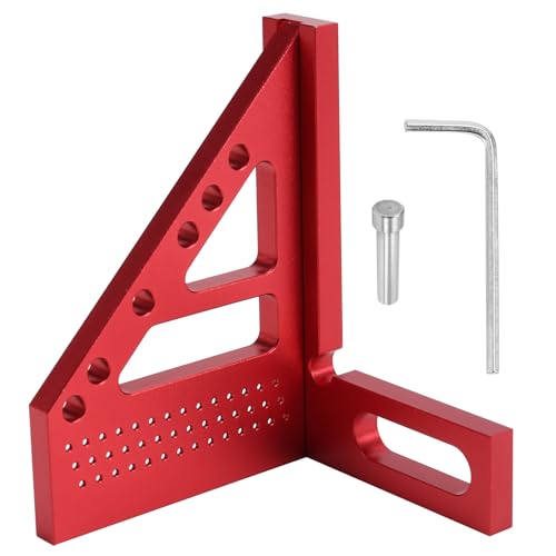 Reykentu Messwerkzeug für die Holzbearbeitung des quadratischen Winkelmessers aus Aluminiumlegierung für quadratische Holzbearbeitung mit Angler Scriber-Stiften