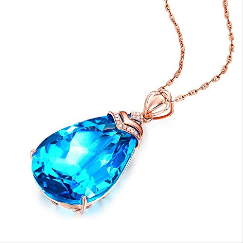 Pendentif aigue-marine en goutte d'eau et or rose pour un style elegant au quotidien