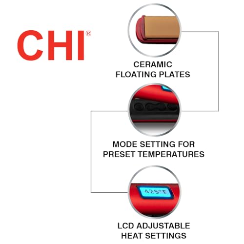 Image of CHI Original 1 inch Digital Ceramic Hair Straightener, Hair Styling Iron, Provides Smooth, Shiny Results, Even Heat for Less Damage, Midnight Matte Black