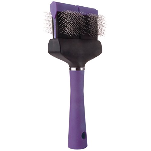 Master-Grooming-Tools-Double-Sided-Soft-Flexible-Slicker-Brushes--Versatile-Brushes-for-Grooming-Dogs-Purple-8L-x-4W