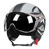 Offener Motorradhelm, Jethelm Für Moped, Cruiser, Roller, Chopper, Retro-Halbgesichtshelm Für...