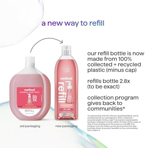 Method Foaming Hand Soap, Refill, Pink Grapefruit, 828mL - 4