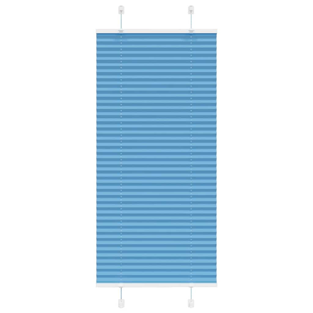 Store plissé zébré pour salon et bureau, lumière tamisée bleue