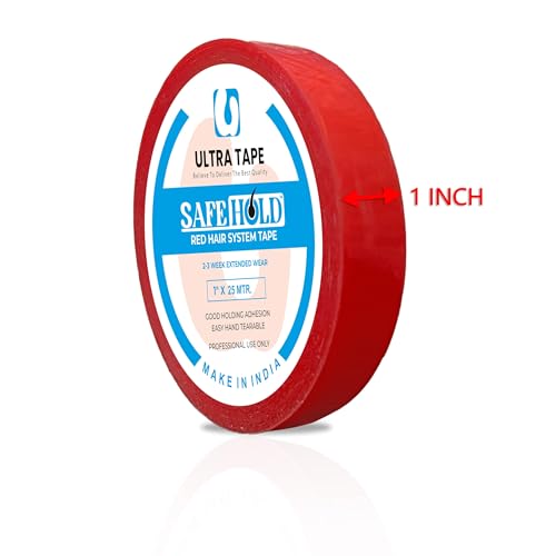 Image of Red Hair System Tape Double Sided Transparent Wig Tape 1 Inch X 20 Yards