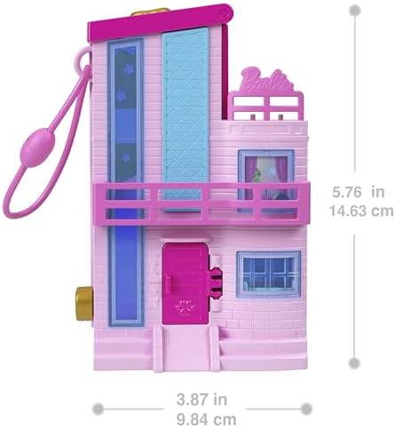 POLLY POCKET™ BARBIE™ Mini Oyun Seti Polly Pocket Barbie Rüya Evi mini bebek evi ve oyun seti, 3 mikro bebek, 1 evcil hayvan figürü ve 11 aksesuar HWP11 - Görsel 2