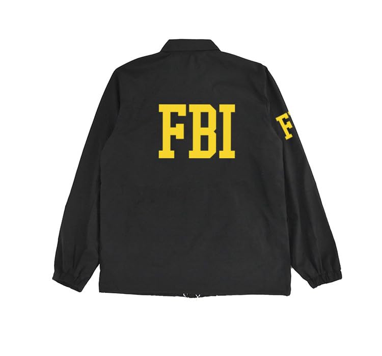 FBI overalls, American-Style FBI Windbreaker, Unisex Sports Coach Jacket, Nylon Cardigan Windbreaker for Outdoor Activities
