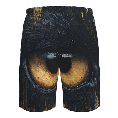 Men's Beach Shorts Board Casual Quick Dry Swim Trunks Holiday - Wolf Eyes Moon Art4
