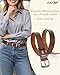 SUOSDEY Women Belts For Jeans Dresses Pants Ladies Light Coffee Belt Leather Waist Belt with Elegant Buckle Width 1.3
