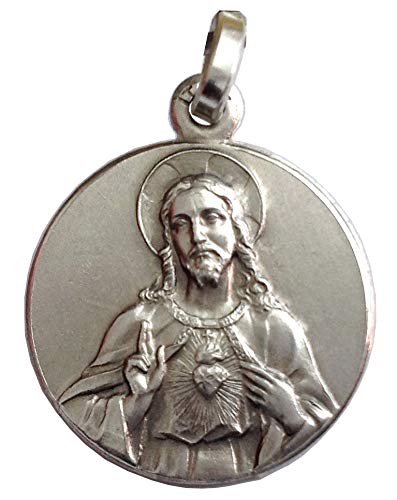 I G J 925 STERLING SILVER THE SACRED HEART OF JESUS MEDAL - 100% MADE IN ITALY